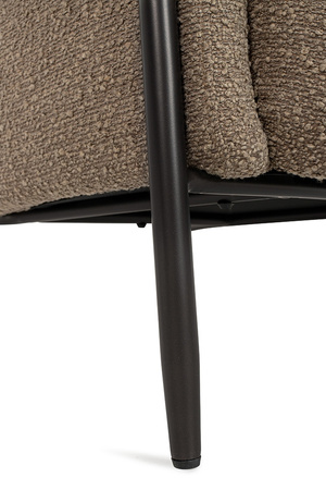 Fotel TEDDY GRAND z podnóżkiem ciemny     brązowy - stal