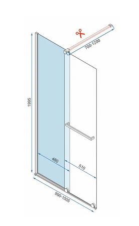 ŚCIANKA PRYSZNICOWA CORTIS CHROM 100