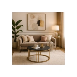 Stolik KORIN Czarny Marmur/Złoty