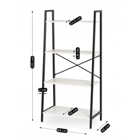 Regał GIA Biały/Czarny