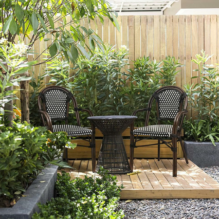 Krzesło ogrodowe CAFE PARIS ARM brązowe   rattan