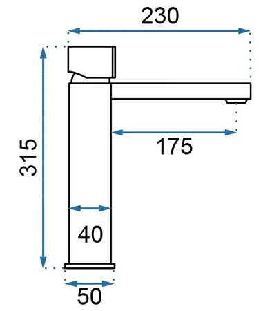 BATERIA UMYWALKOWA ICON CZARNA/ZŁOTA WYSOKA