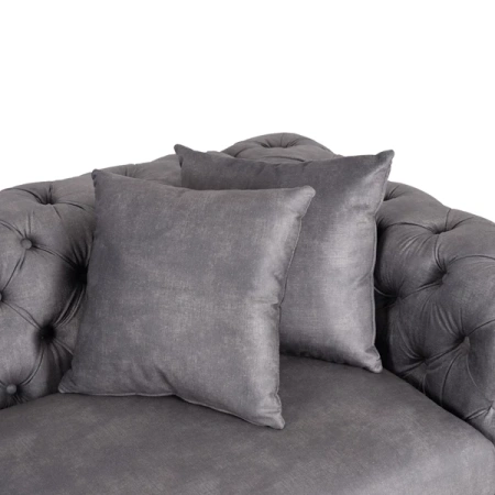 Sofa SORRENTO 2S Dwuosobowa Szara Welurowa