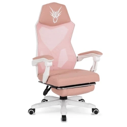 Fotel Obrotowy BING Różowy/biały