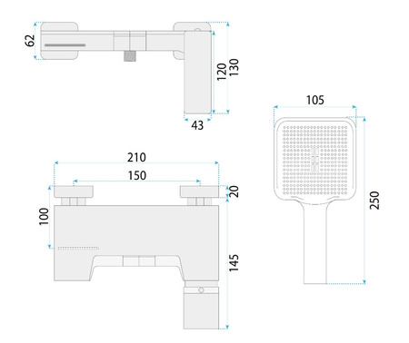 BATERIA WANNOWA JOE ZŁOTA SZCZOTKOWANA
