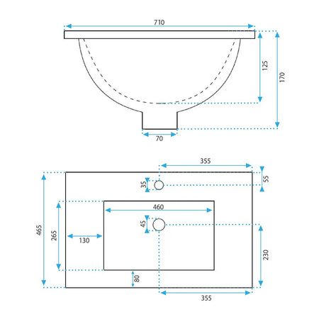 UMYWALKA DAFNE 70 - WPUSZCZANA