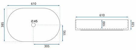 UMYWALKA NADIA 60 BLACK MATT/WHITE - NABLATOWA