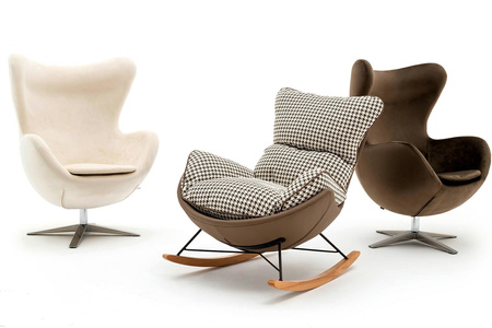 Fotel EGG SZEROKI VELVET ciemny brąz.81  - welur, podstawa stal