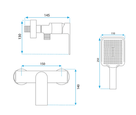 BATERIA PRYSZNICOWA MY2061-8GG HASS ZŁOTA SZCZO