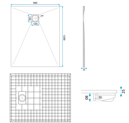 BRODZIK MAGNUM GREY 90x90