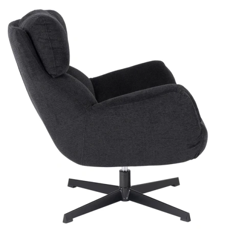 Fotel Wypoczynkowy Obrotowy REAL Czarny