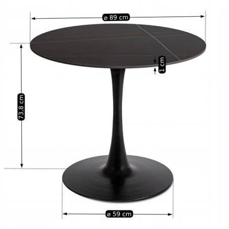 Stół SANDER 90 cm Czarny