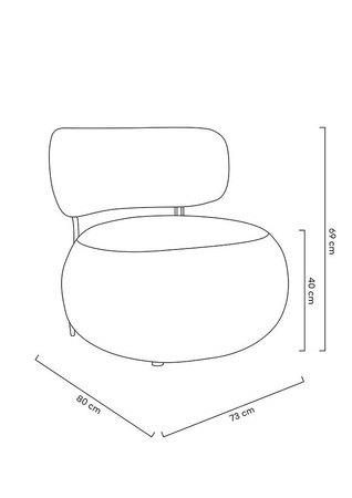 Fotel LOW TEDDY PINK różowy - stal