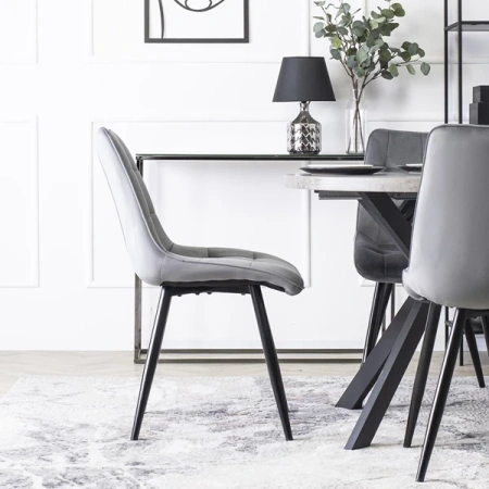 Krzesło RIO Szare Welurowe