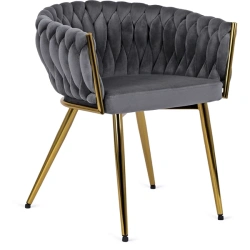 Krzesło CAPRI Szare Welurowe