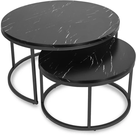 Zestaw Stolików MAURO MAX Czarny Marmur