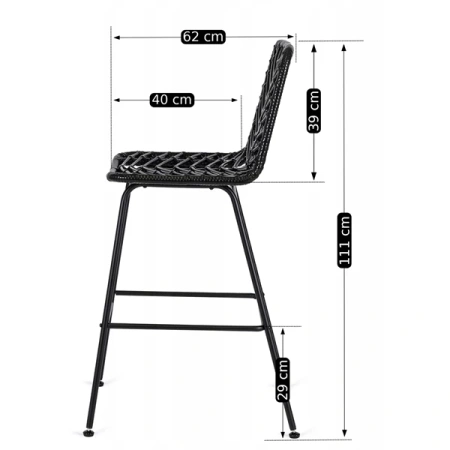 Hoker JERRY Rattanowy Czarny