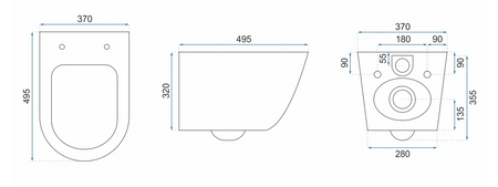 WC - CARLO MINI RIMLESS BLACK MATT