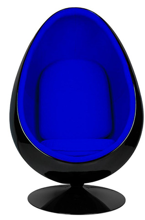 Fotel OVALIA BLACK niebieski - włókno     szklane, metal