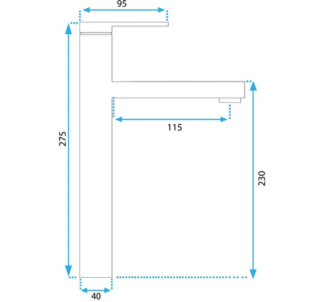 BATERIA UMYWALKOWA JS-650101-1 PIXEL CHROM WYSOKA