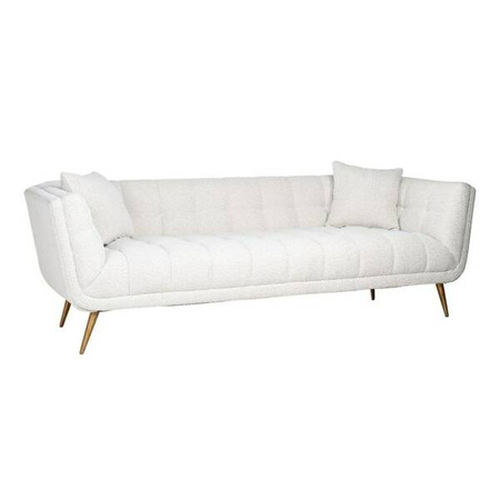 RICHMOND sofa HUXLEY BOUCLE - biała, szczotkowane złoto