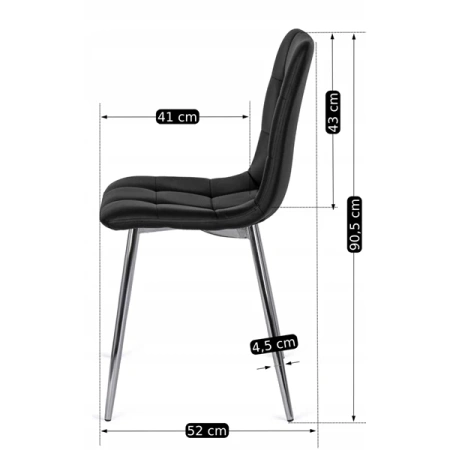 Krzesło ENZO Czarne Ekoskóra