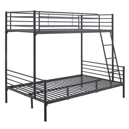 Łóżko Piętrowe Młodzieżowe 90x200 cm TRES Czarne 2w1