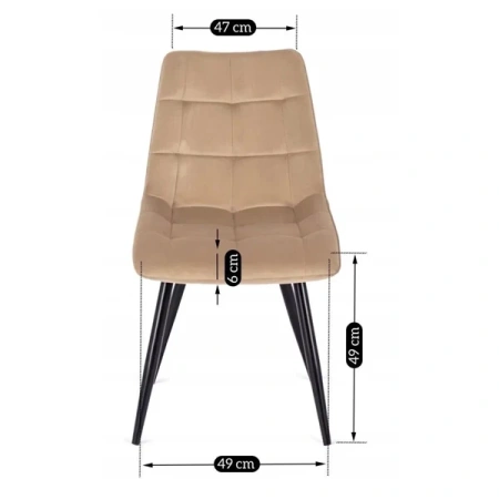 Krzesło RIO Beżowe Welurowe