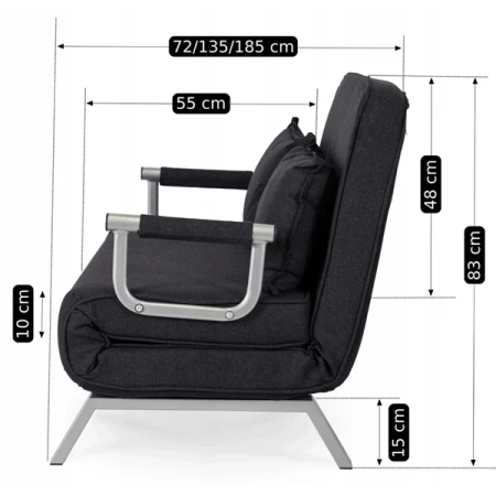 Fotel Dwuosobowy BART 2 Czarny
