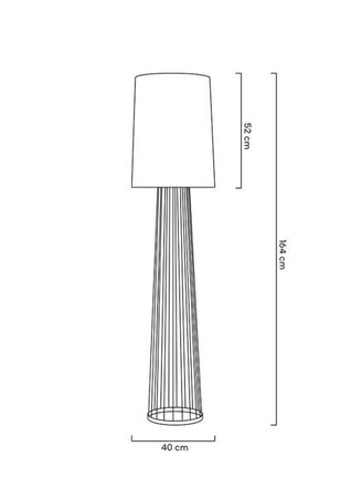 Lampa podłogowa HOLMES STRAIGHT złota z czarnym kloszem -  metal