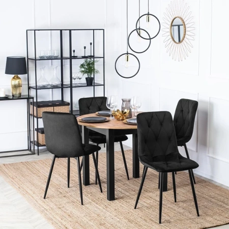 Krzesło ROBIN Czarne Welurowe