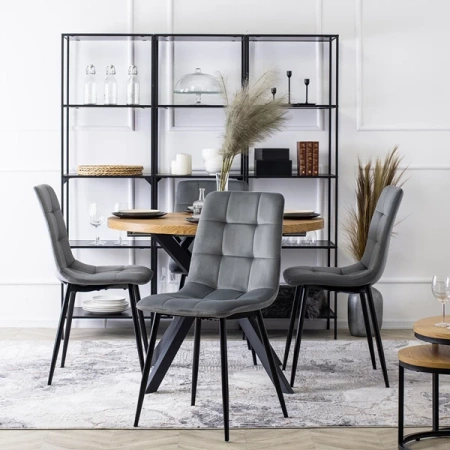 Krzesło PERU Szare Welurowe