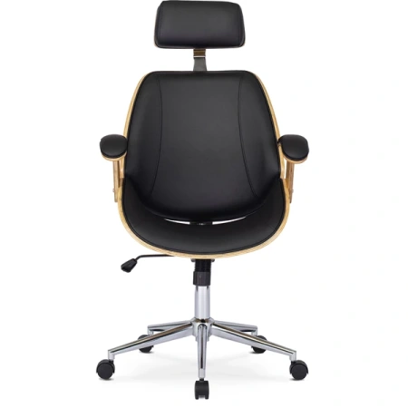 Fotel FABIAN Ekoskóra Dąb złoty/Czarny