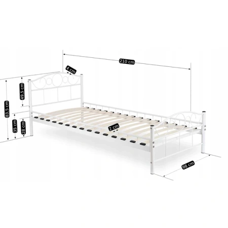 Łóżko 90x200 cm GRIFFIN Białe