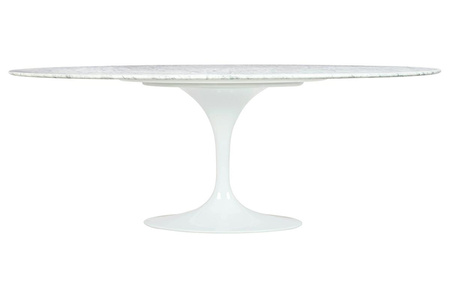 Stół TULIP ELLIPSE MARBLE CARRARA 200     biały - marmur, metal