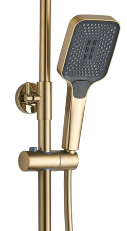 ZESTAW NATRYSKOWY HELIX ZŁOTY SZCZOTKOWANY