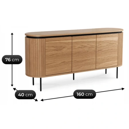 Komoda Trzydrzwiowa BECK 160 cm Dąb