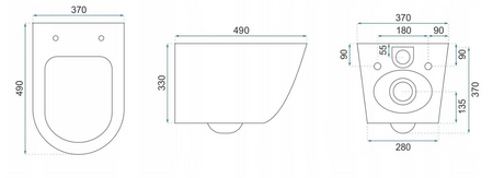 WC - CARLO MINI RIMLESS BRUSH GOLD BLACK