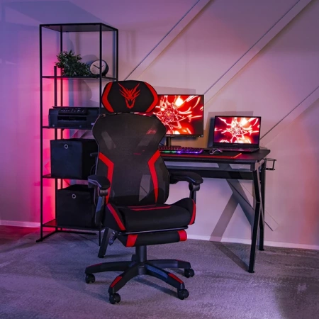 Fotel Obrotowy MAXIMO Czarny/czerwony