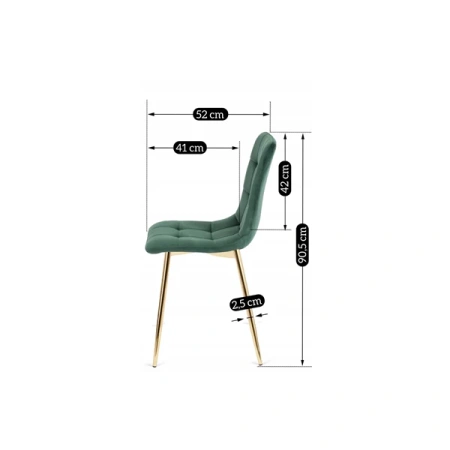 Krzesło YORK Zielone Welurowe