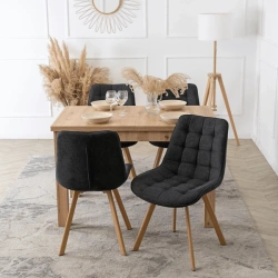 Krzesło KATHY Czarne Tapicerowane