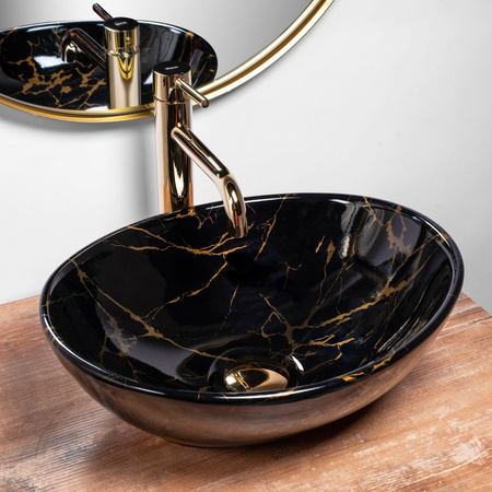 UMYWALKA SOFIA MARBLE BLACK SHINY - NABLATOWA