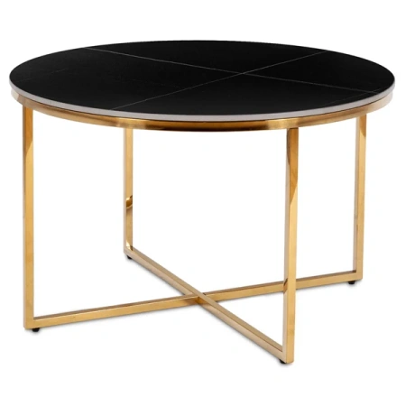 Stolik Ceramiczny MARINE Czarny Marmur Mat/Złoty