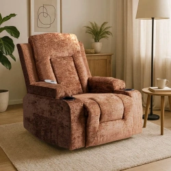 Fotel Masujący BOX Brązowy Welurowy