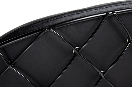 Krzesło DEMON czarne - metal, ekoskóra, podstawa drewniana