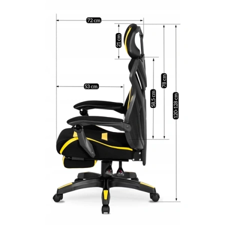 Fotel Obrotowy MAXIMO Czarny/żółty