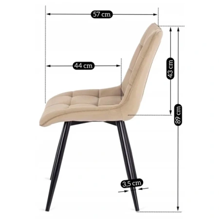 Krzesło RIO Beżowe Welurowe