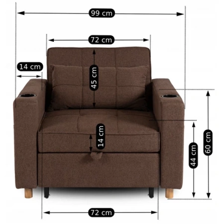 Fotel SOLOR Brązowy