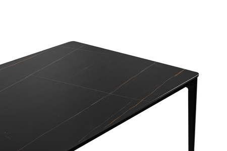 Stół SLIM 140x80 czarny - ceramiczny      marmur, aluminium