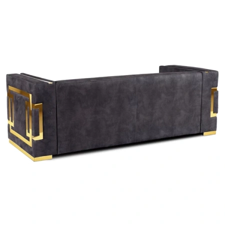 Sofa PALLAZO 3S Trzyosobowa Czarno/Złota